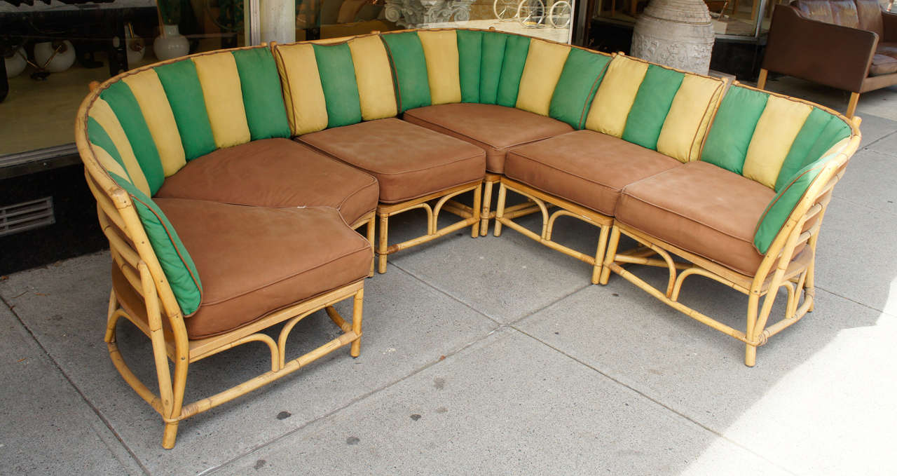 Sectional Bamboo Sofa by Ficks Reed at 1stDibs bamboo sectional sofa