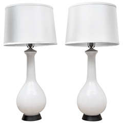 Pair of Mid Century Glass Table Lamps