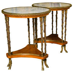Pair of Exceptional French Empire Style Side Tables