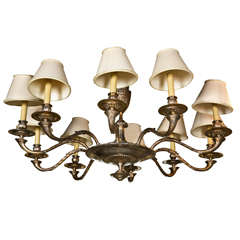 Silver Over Bronze 10-Arm Chandelier