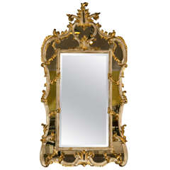 Rococo Style Painted and Gilt Mirror manner of Jansen