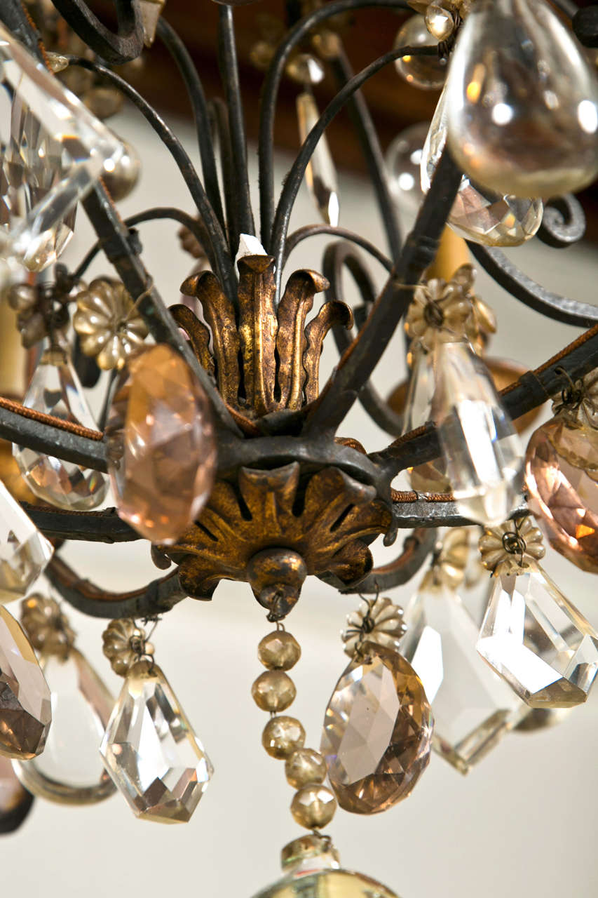 French Wrought Iron Chandelier by Jansen 1