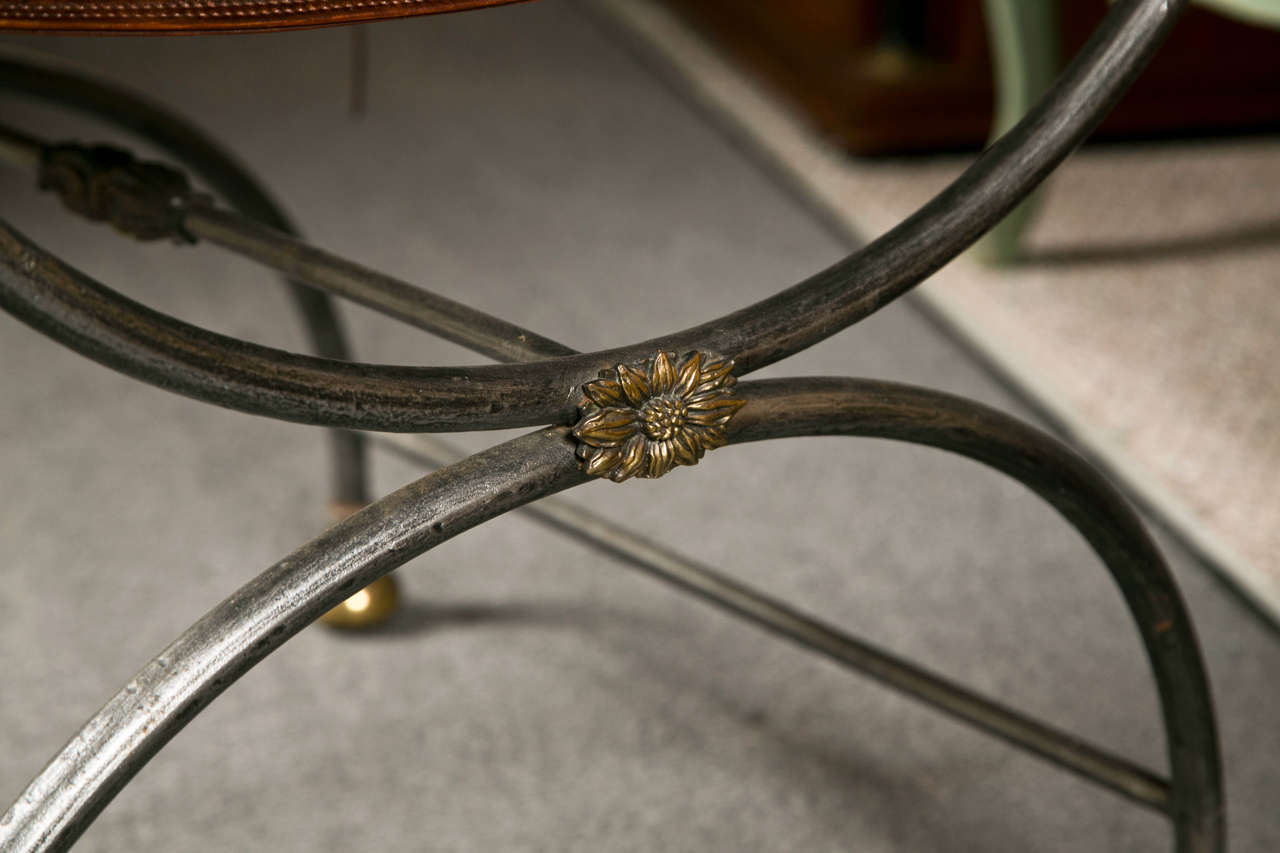 Bronze and Steel Rams Head Bench attrib to Maison Jansen In Good Condition In Stamford, CT