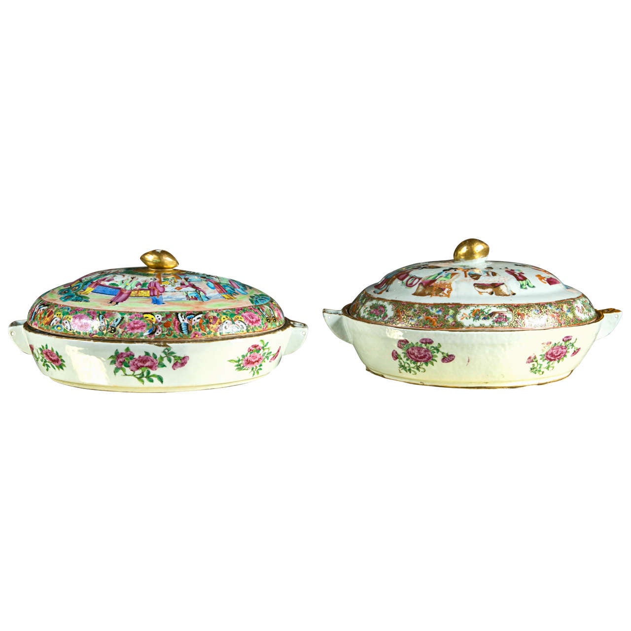 Two 19th Century Chinese Famille Rose Lidded Tureens