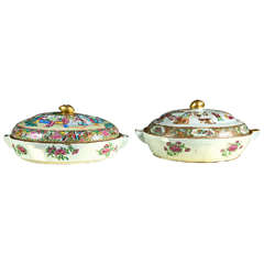 Two 19th Century Chinese Famille Rose Lidded Tureens