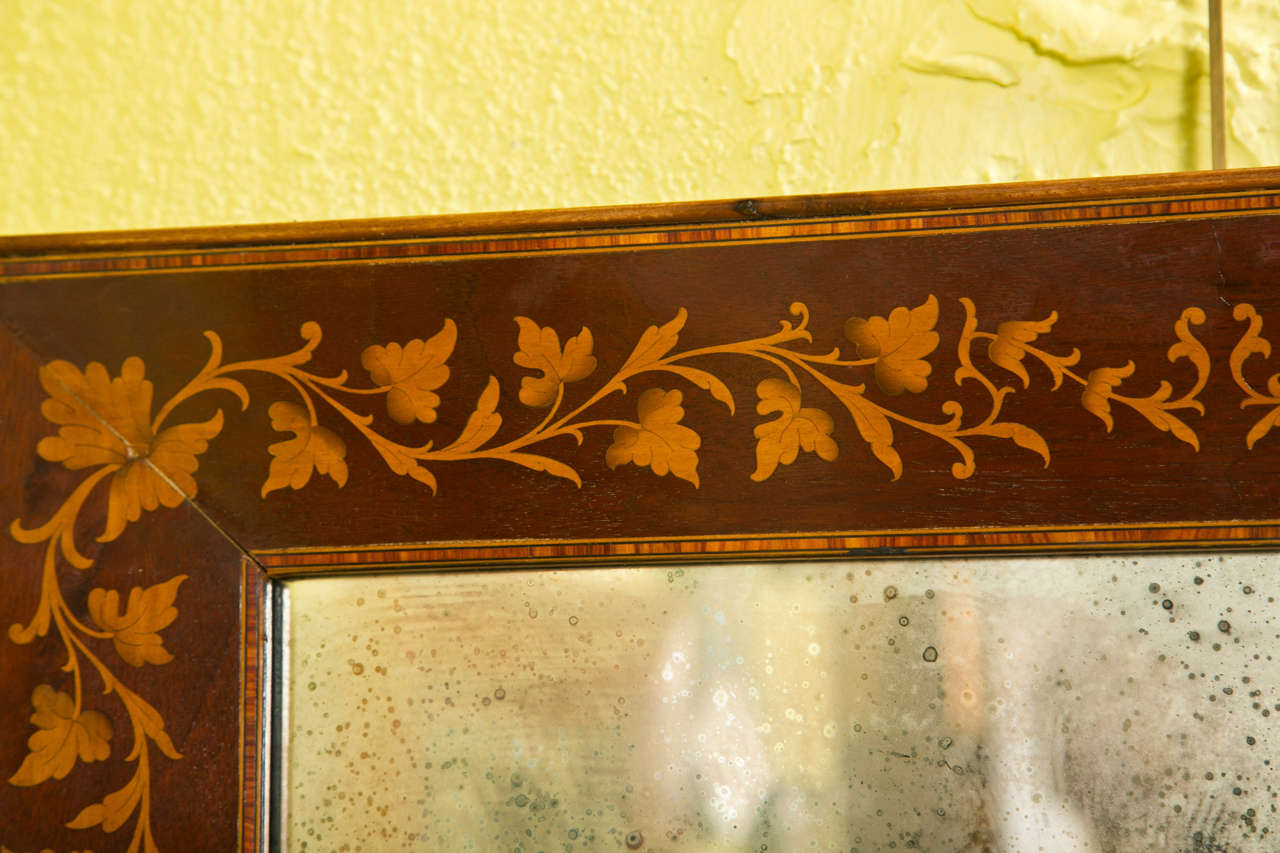 Pair of Adam's Style Inlaid Mirrors In Good Condition In Stamford, CT