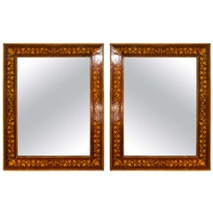 Pair of Adam's Style Inlaid Mirrors