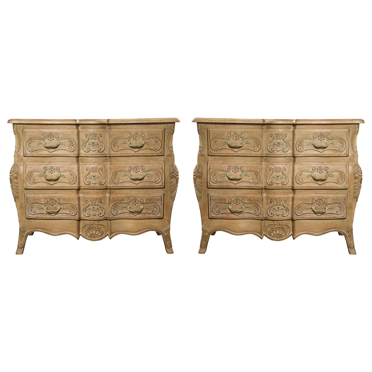 Pair of Bombe Distressed Chests by Jansen