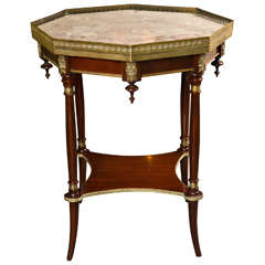 French Octagonal Rosewood End Table