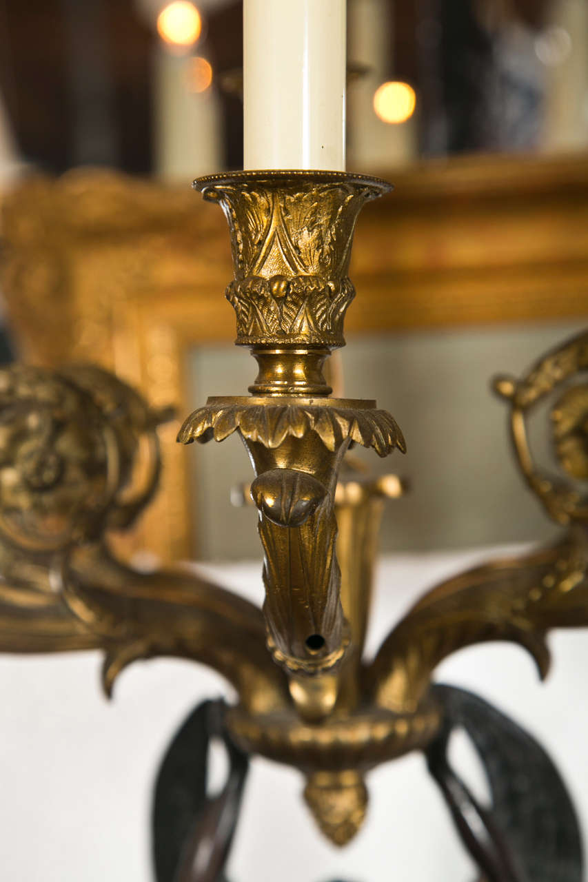 Pair of Neoclassical Style Bronze Candelabras For Sale 2