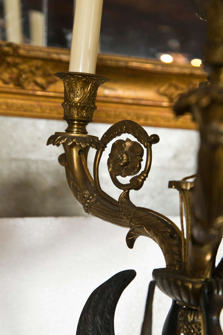 Pair of Neoclassical Style Bronze Candelabras For Sale 4