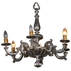 19th Century Silver over Bronze Chandelier