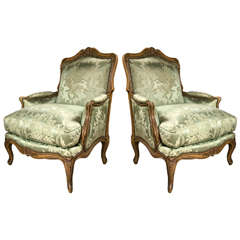 Pair of French Provincial Style Bergere Chairs