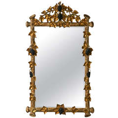Decorative Art Nouveau Style Giltwood Mirror