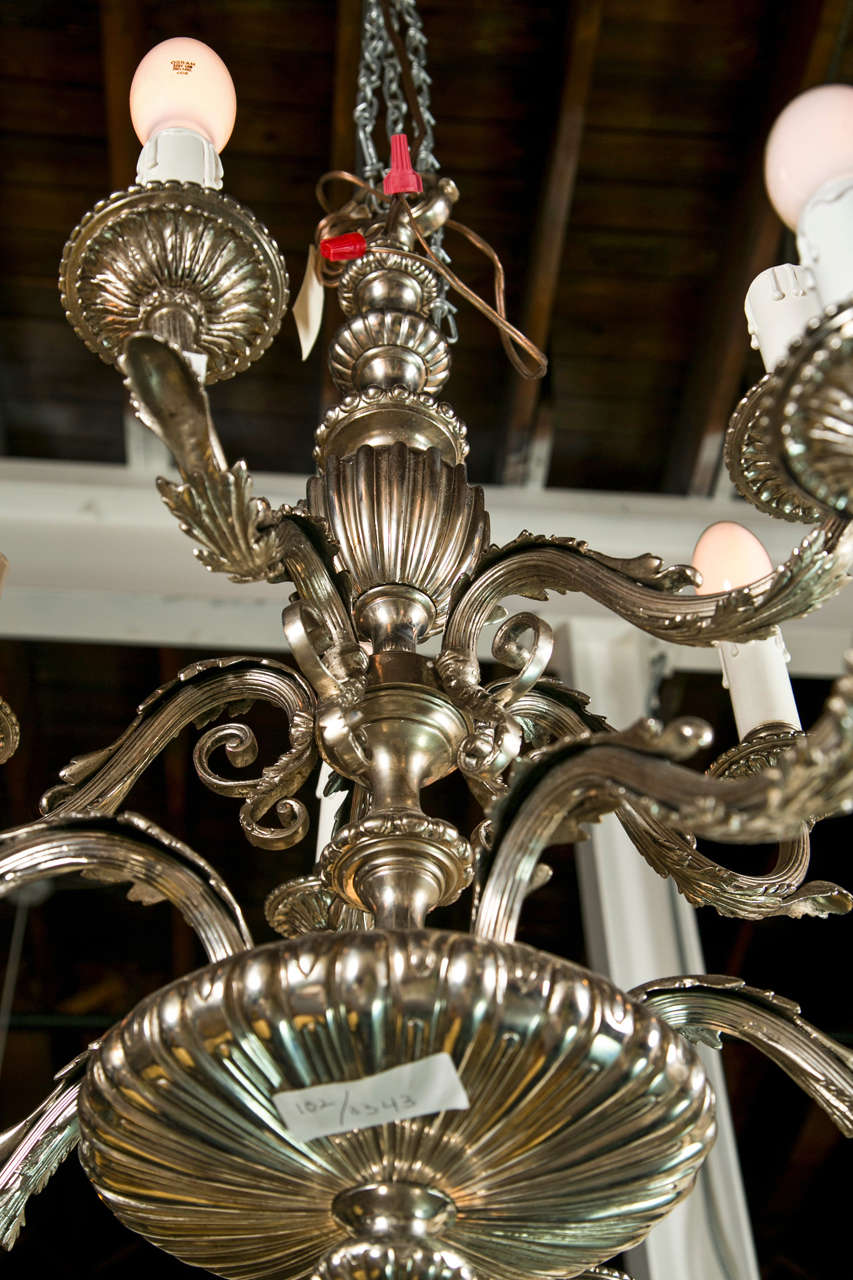 French Silver-plate Bronze Chandelier 2