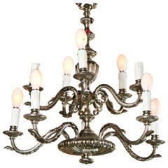 French Silver-plate Bronze Chandelier