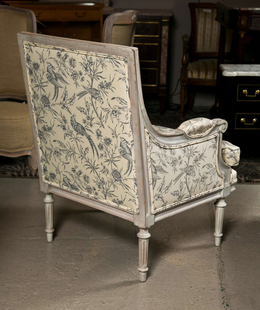 Mid-20th Century Pair of Painted Bergere Chairs by Jansen