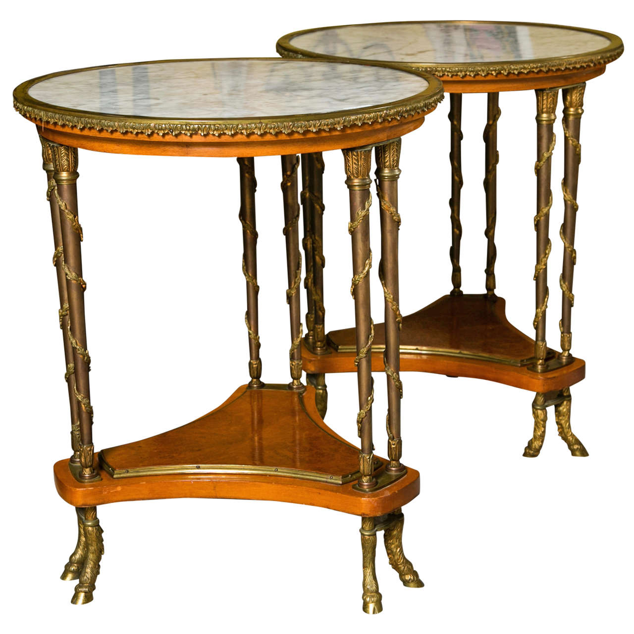 Pair of Exceptional French Empire Style Side Tables at 1stDibs
