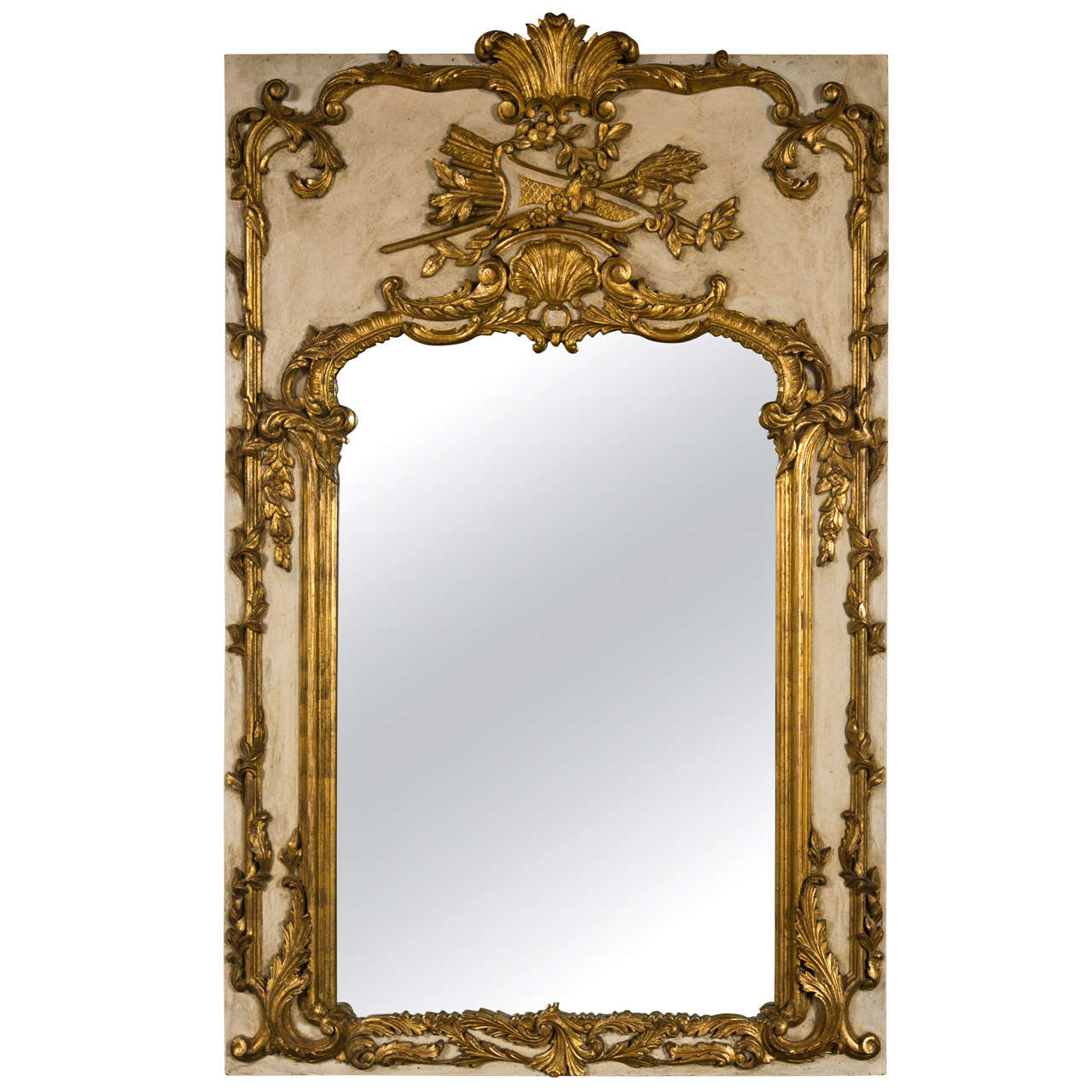 French Rococo Style Painted Mirror at 1stdibs