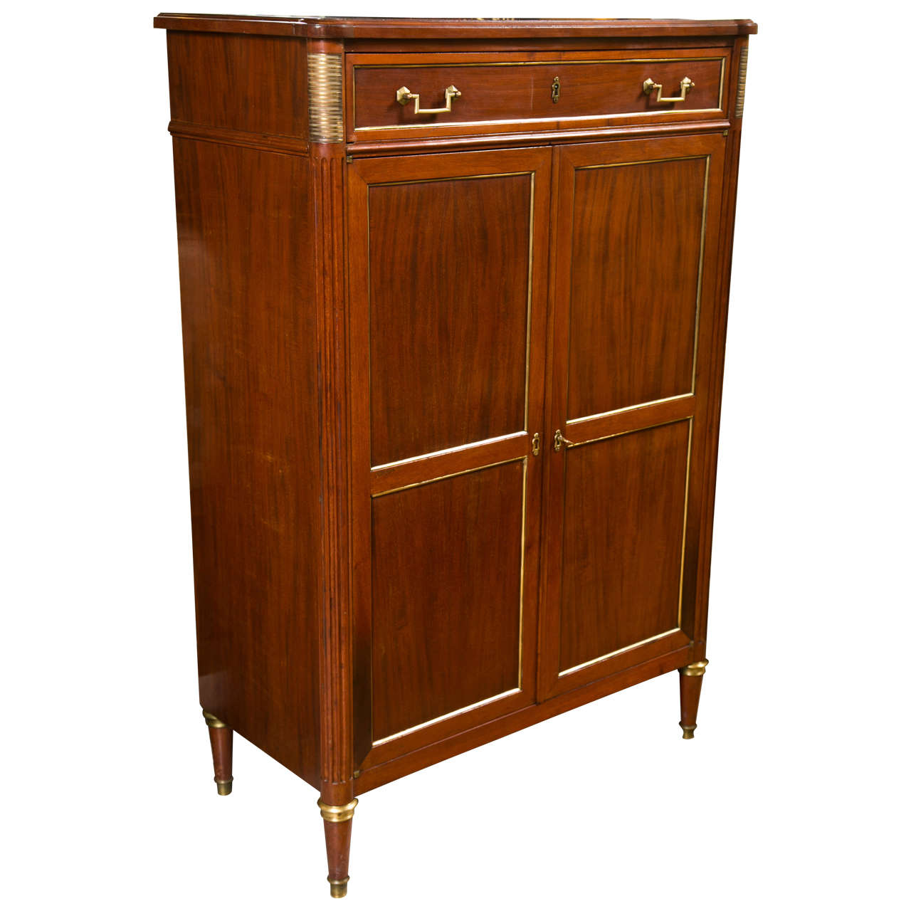 French Louis XVI Style Mahogany Dresser Jansen at 1stDibs