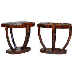 Pair of Zirkota Wood Art Deco Side Tables