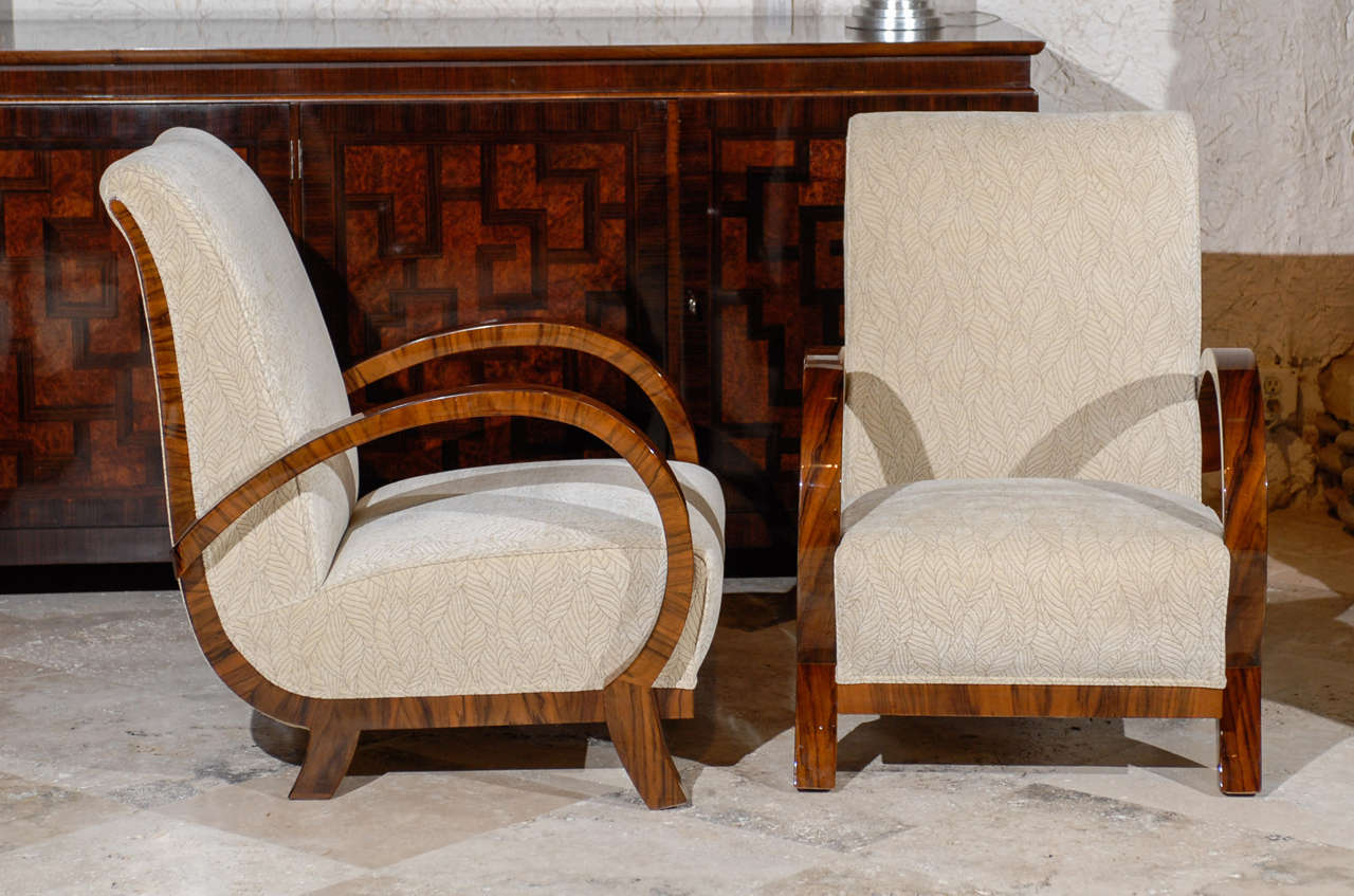 art deco wooden chairs