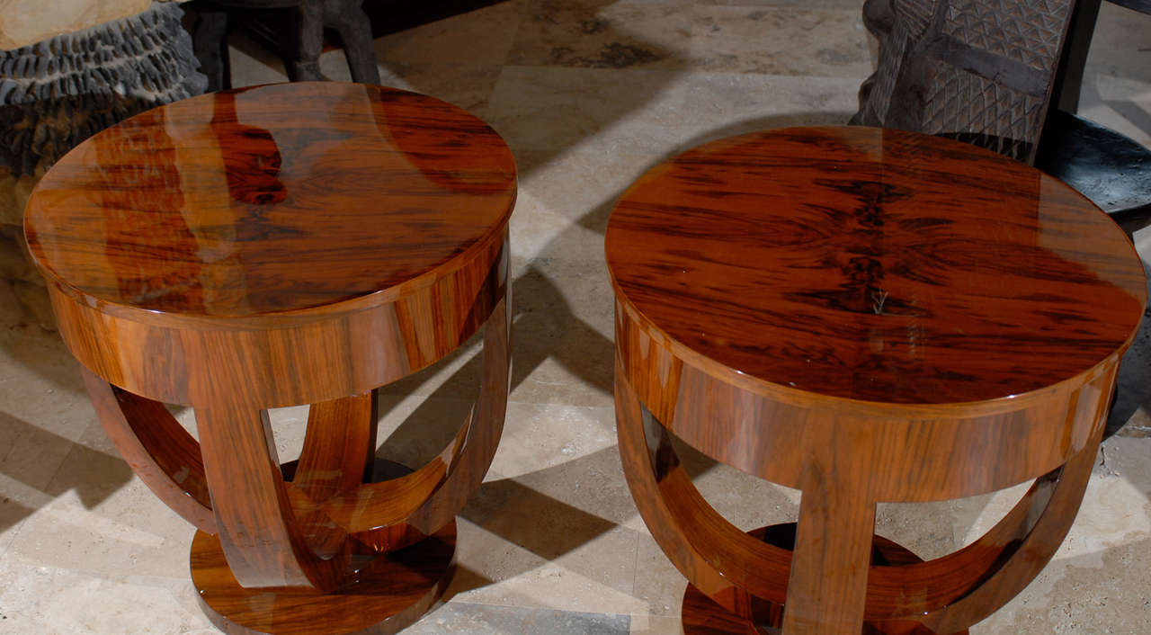 Pair of Round Art Deco Side Tables 4