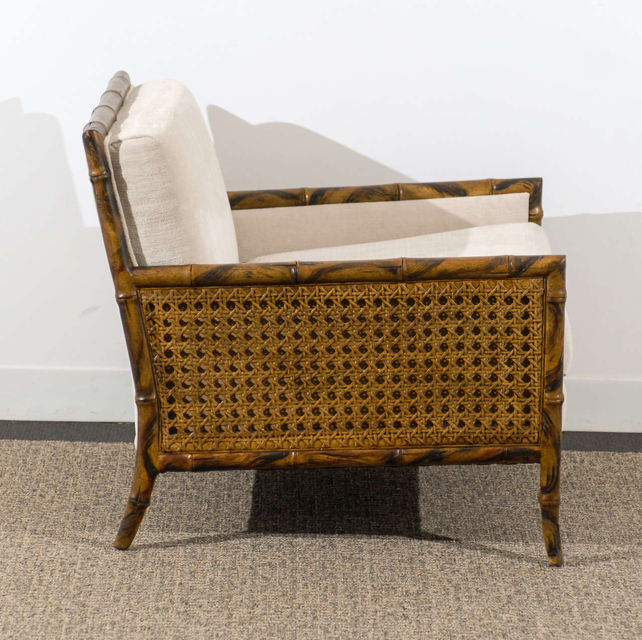 Superb Pair of Gibbings Style Faux Bamboo Chairs at 1stDibs