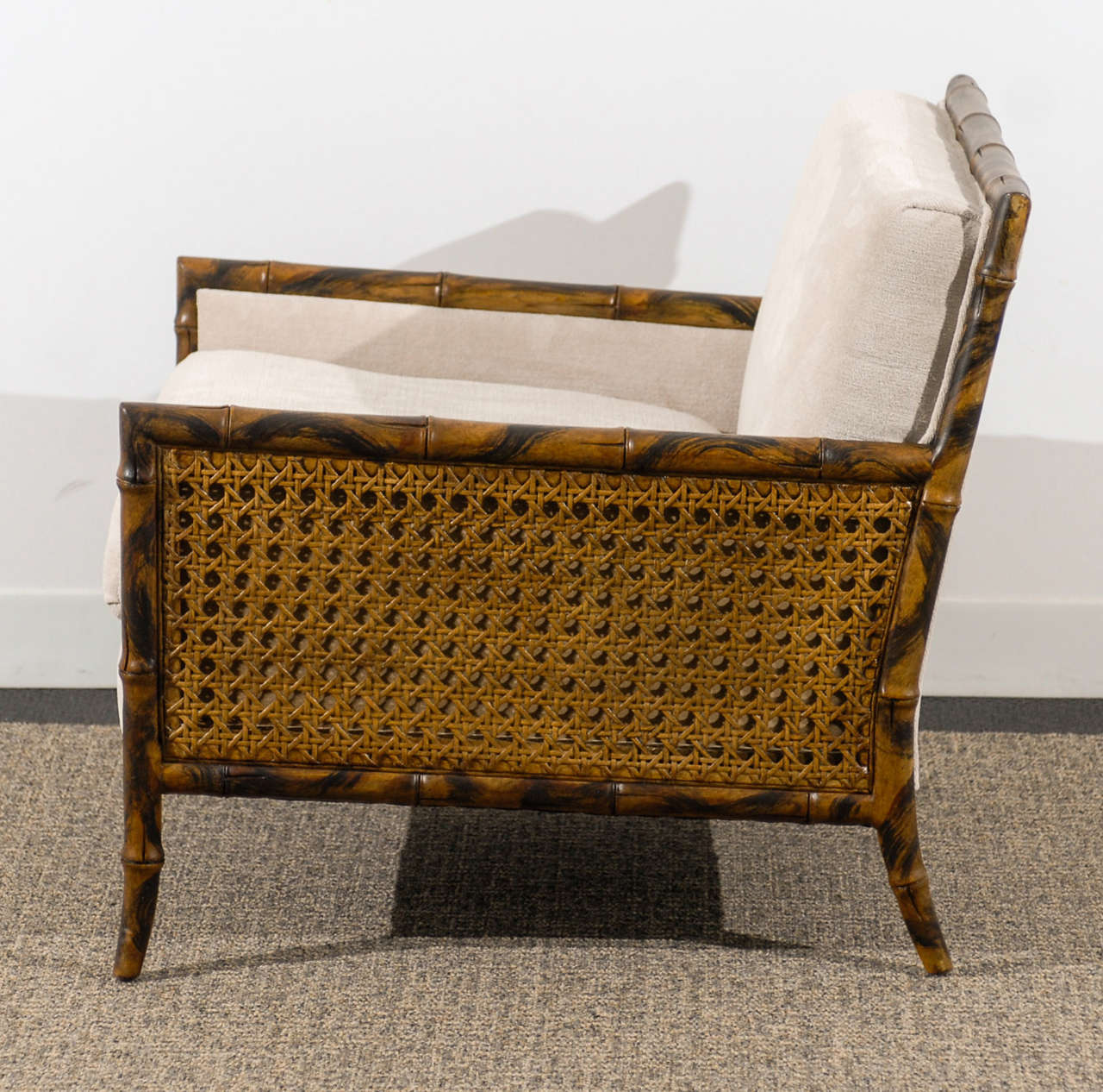 Superb Pair of Gibbings Style Faux Bamboo Chairs at 1stDibs