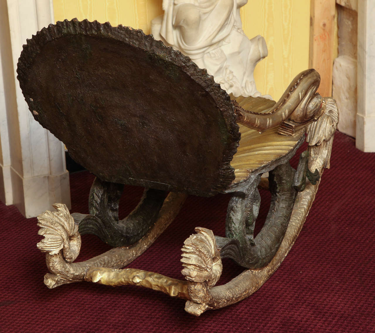 Fine Venetian Grotto Silvered Rocking Chair with Animal Figures 3