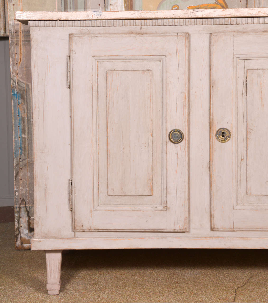 Swedish Gustavian Painted Cabinet or Buffet In Excellent Condition In Houston, TX