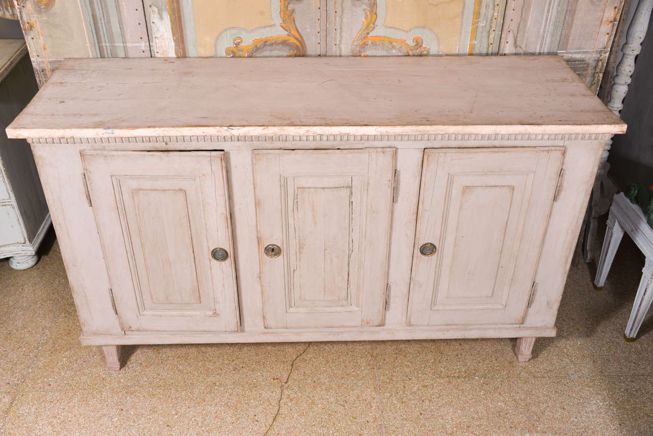 Wood Swedish Gustavian Painted Cabinet or Buffet