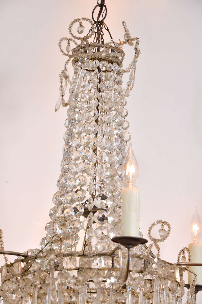 Late 19th Century French Pair of 19th Century Crystal Chandeliers For Sale