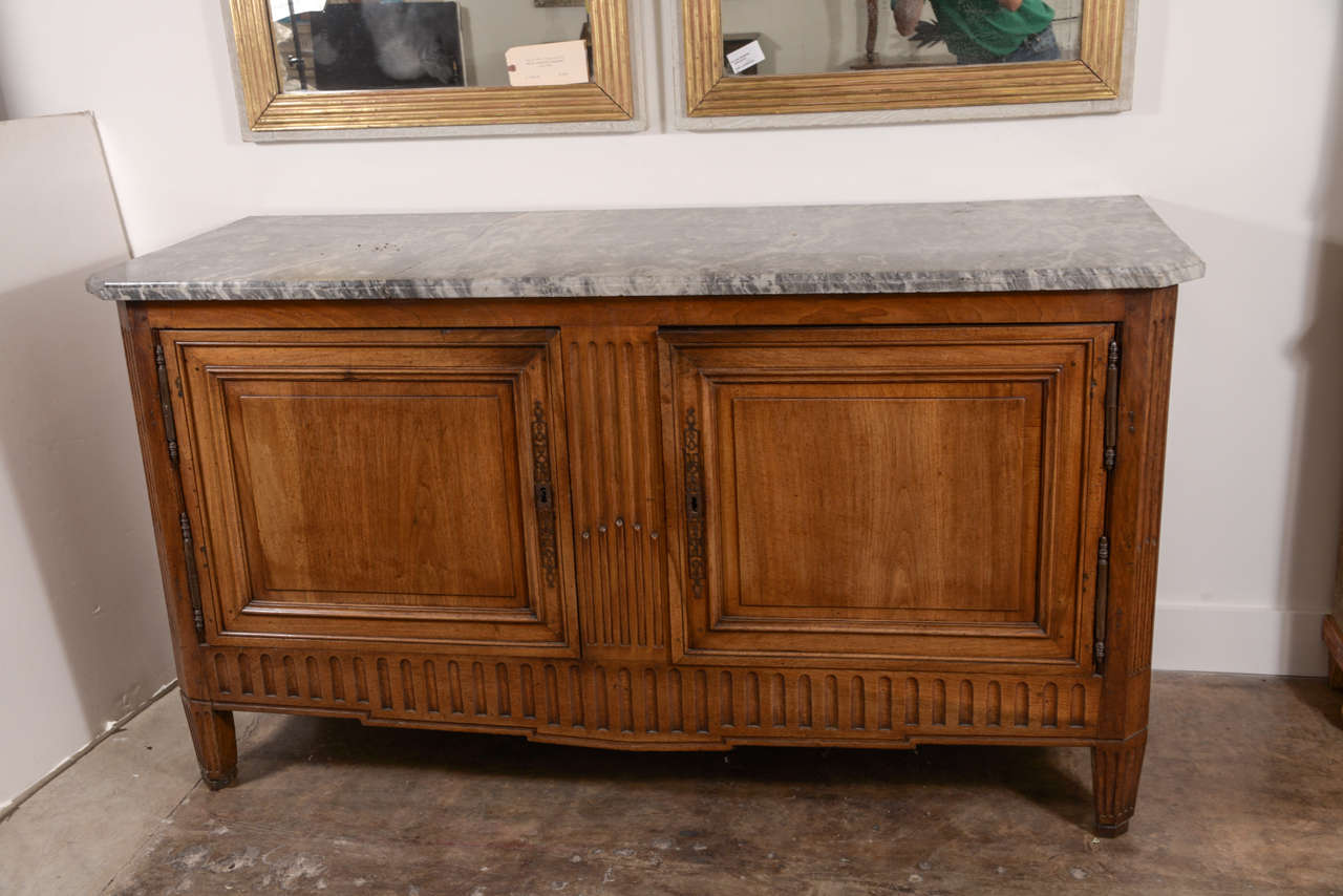 18th Century Walnut Marble-Top Buffet