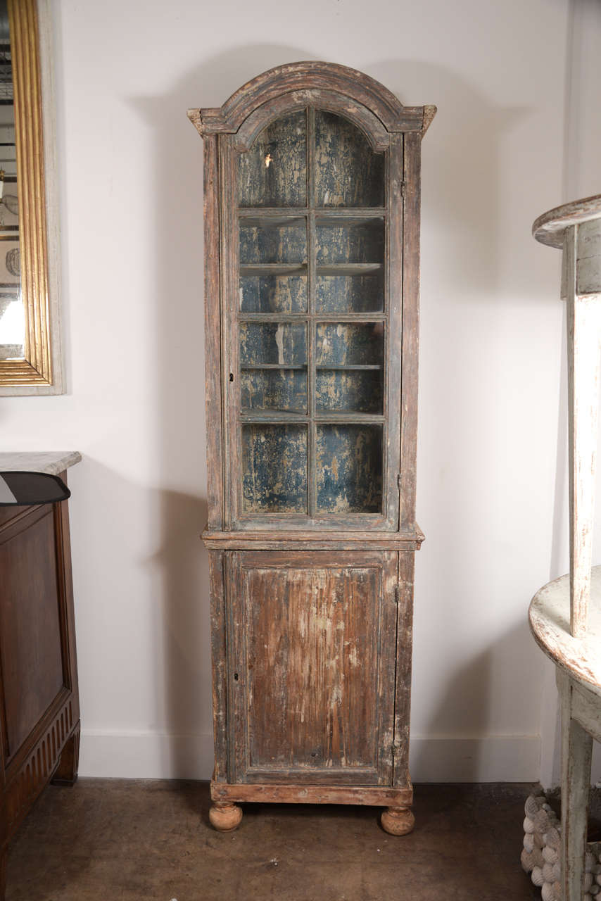 19th Century Narrow Painted Swedish Cabinet