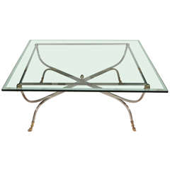 Vintage Ram's Head Coffee Table in the Style of Maison Jansen