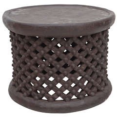 Vintage African Drum Side Table from Cameroon
