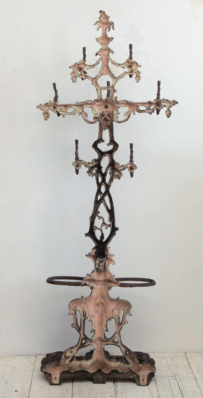 Victorian Iron Tree Coat Rack and Umbrella Stand 2