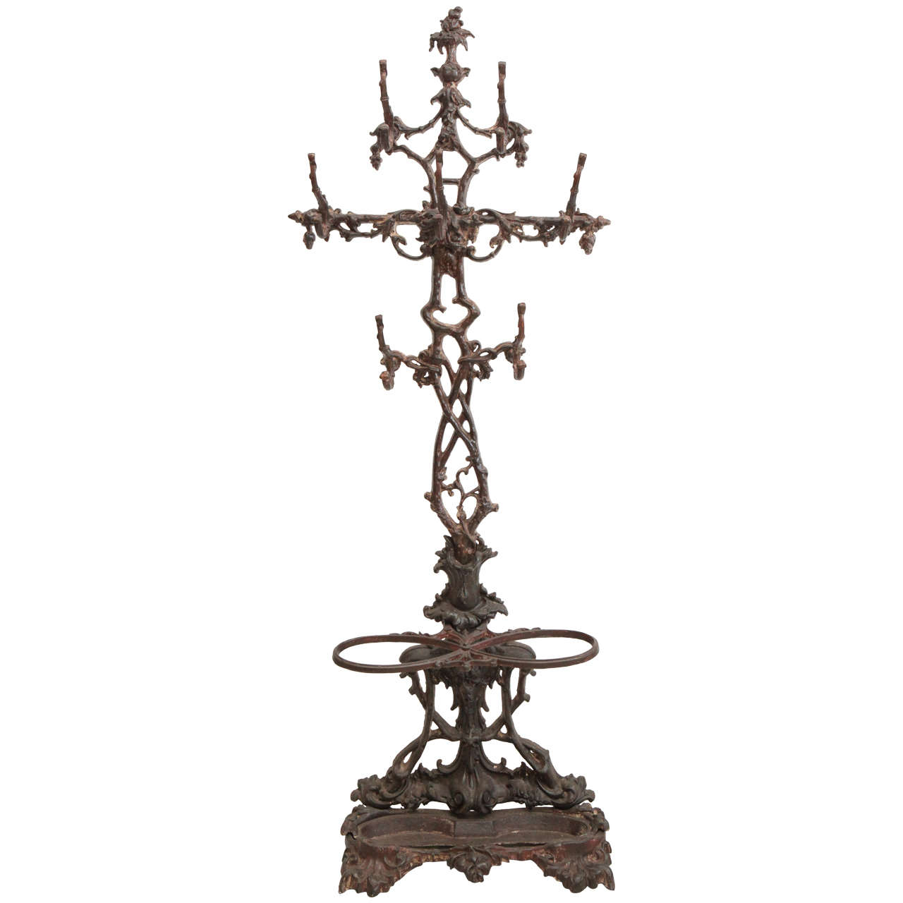 Victorian Iron Tree Coat Rack and Umbrella Stand