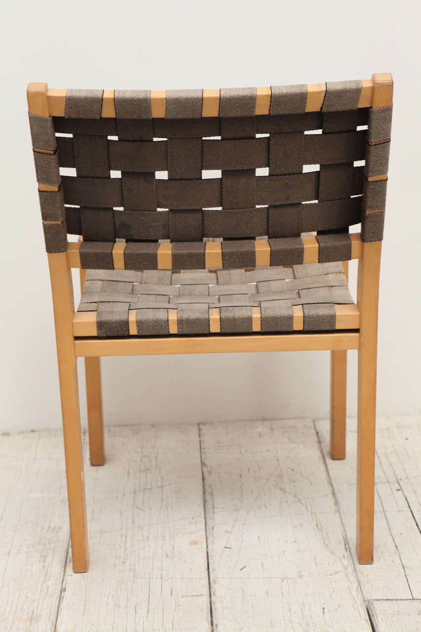 Set of Six Alvar Aalto Woven Seat Dining Chairs In Good Condition In Los Angeles, CA