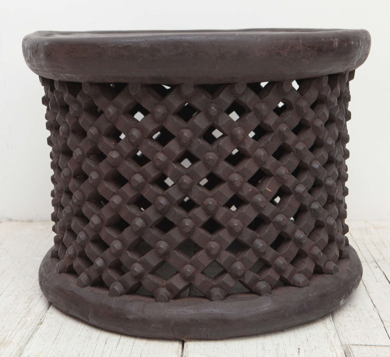 African Drum Side Table from Cameroon at 1stdibs