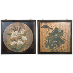 Antique Fine Set of Two Decorative Wall Panels