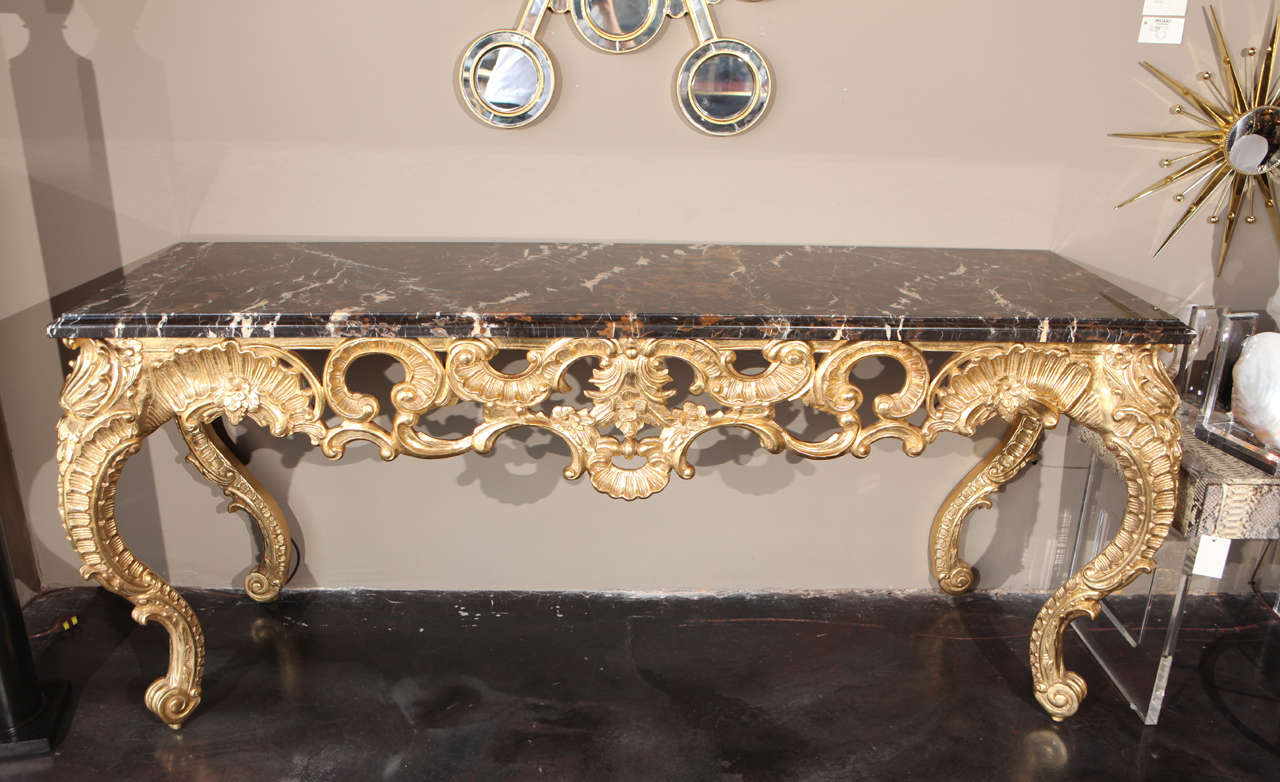 Ornate Console with Napoleon Marble Top