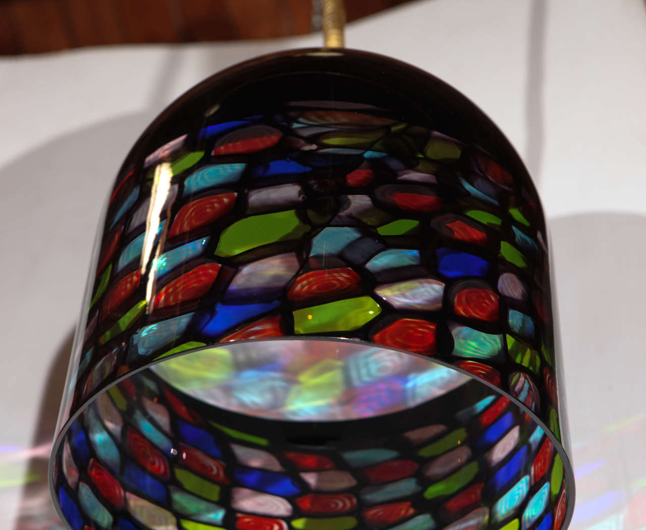 Beautiful Pair of Glass Pendants by Leucos For Sale at 1stdibs