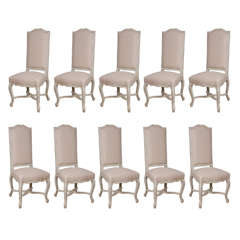 Set of 10 Painted French Dining Chairs