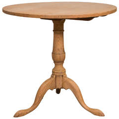 19th c. Bleached Oak Pedestal Table