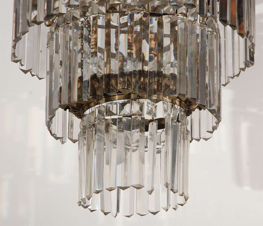 Victorian Crystal and Bronze Chandelier In Excellent Condition For Sale In Los Angeles, CA