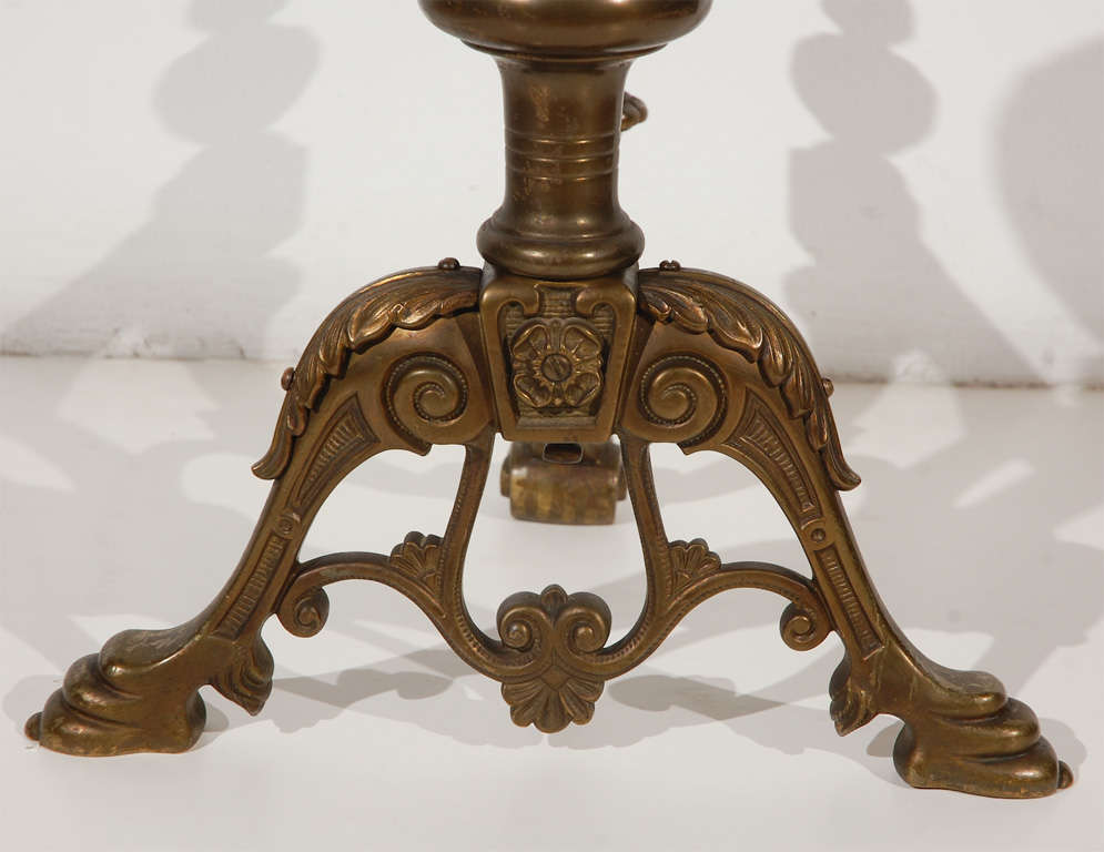 Pair of Cast Brass Andirons In Excellent Condition In Los Angeles, CA