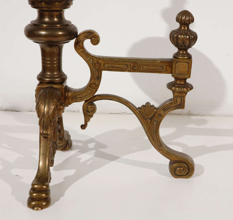 Pair of Cast Brass Andirons 2