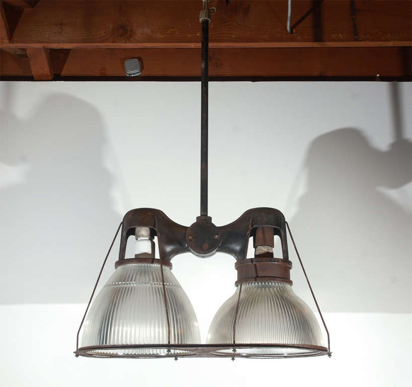 Cast Iron Double Holophane Style  Fixture